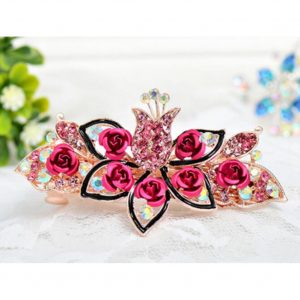 Fashion Rose Hair Accessories Bling Crystal Hair Decoration-Random Color A4