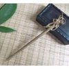 Handmade Carved Green Sandalwood Hair Stick Hairpin, Butterfly