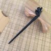 Vintage Handmade Carved Ebony Hair Stick Hairpin, Mangnolia