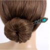 Retro Women Girls Hair Stick Ornate Kanzashi Chinese-style Aulic Hair Clip Hair Pin Blue