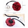 Girls Beautiful Hair Elastics Hair Ties Ponytail Holders, Wine Red Rose