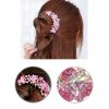 Elegant Women Hair Big Clip With Beautiful Flowers, Blue Jewelries