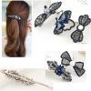 Classy Luxury Diamond Fashionable Lady Hair Clips With Crystal Royal Blue C