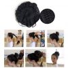 Elegant Human Wavy Hair Bun Donut Hair Bun Extension, Black