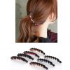 Fashion Women Girls Hair Clips Rhinestone Banana Clips 2 pieces, WHITE