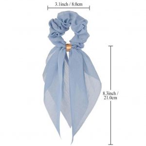 4 Pcs Multicolor Chiffon Lace Ribbon Hairband Tassel Bowknot Hair Scrunchies Elastic Ponytail Hair Ties Scarf Hair Accessories