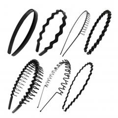 Unisex Black Spring Metal Hoop Hair Band Girl Men's Headband Accessory