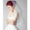 Bride White Wedding Veil/Church Wedding Veils/Elegant Headwear-A