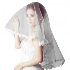 Bride White Wedding Veil/Church Wedding Veils/Elegant Headwear-D