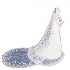 Bride White Wedding Veil/Church Wedding Veils/Elegant Headwear-J