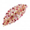 Popular Fashion Hair Accessories Rhinestone Leaves Hair Decoration-Multicolor