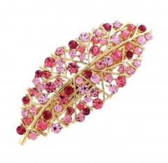 Popular Fashion Hair Accessories Rhinestone Leaves Hair Decoration-Multicolor