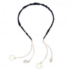 Fashion Hairpin with Beautiful False Star Tassel Earring Headbands-Black