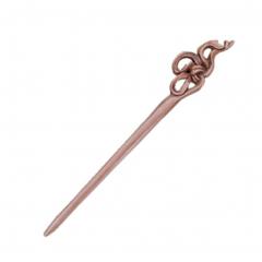 Elegant Handmade Carved Peach Wood Hair Stick Hairpin, Ribbon