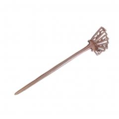 Elegant Handmade Carved Peach Wood Hair Stick Hairpin, Fan