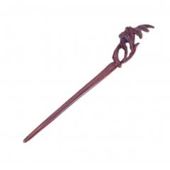 Handmade Carved Red Sandalwood Hair Stick Hairpin, Lily