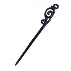 Vintage Handmade Carved Ebony Hair Stick Hairpin, Clouds