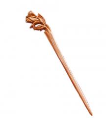 Elegant Handmade Carved Peach Wood Hair Stick Hairpin, Mangnolia