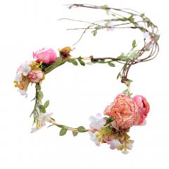 Handmade Artificial Flower Headdress, Hair Wreath for Bride and Bridesmaid