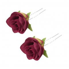 Ladies Beautiful Artificial Flower Hair Pin Clip Hair Ornaments, Rose