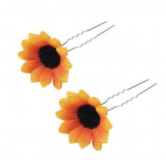 Ladies Beautiful Artificial Flower Hair Pin Clip Hair Ornaments, Sunflower