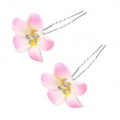 5 PCS. Ladies Beautiful Artificial Flower Hair Decoration Hair Pin Clip, White