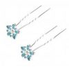 10 PCS. Beautiful Rhinestone Flower Hair Decoration Hair Pin Clip For Ladies, Blue