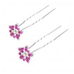 10 PCS. Beautiful Rhinestone Flower Hair Decoration Hair Pin Clip For Ladies
