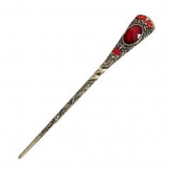 Retro Women Girls Hair Pin Hair Stick Chinese-style Aulic Hair Clip Hairpin Red