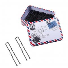 Iron Boxed Black U-shaped Hairpin Pins Slides Hair Clips Grips Clamps Salon Hairdressing Hairpin, L