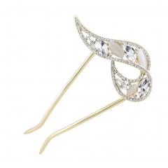 U-shaped Hairpin, Retro Women Girls Rhinestone Hair Pin Hair Stick