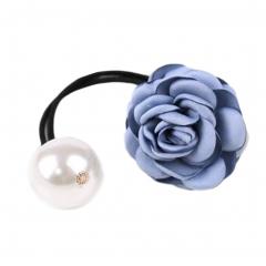 Girls Beautiful Hair Elastics Hair Ties Ponytail Holders, Blue Rose