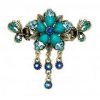 Fashionable Elegant Lady Hair Clips With Diamond Flower & Crystal Butterfly