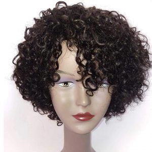 Brazilian Wigs 10 inch Short Kinky Curly Human Hair Wigs for Black Women Short Curly Wigs Natural Color